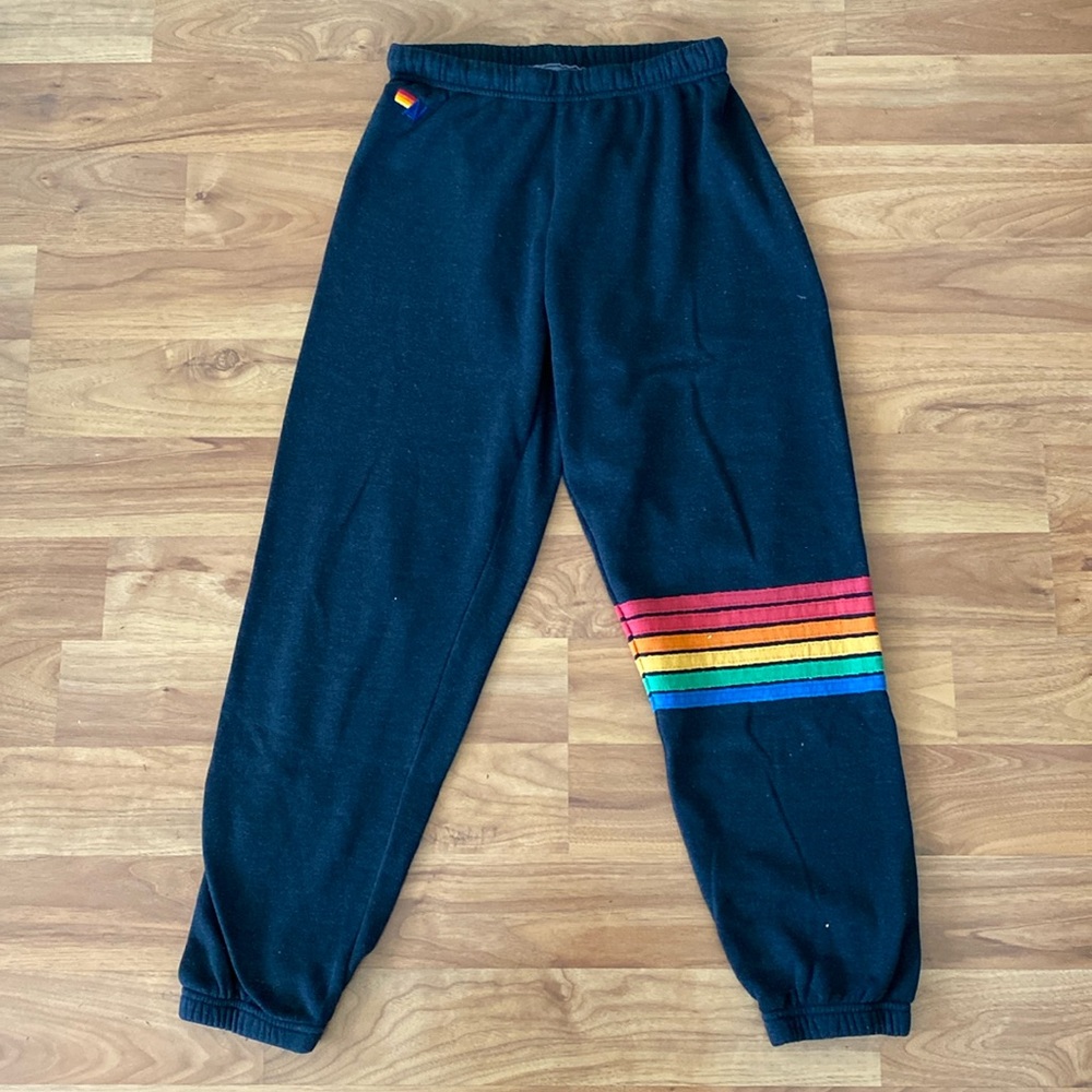 ❤️ Aviator Nation Rainbow Stripe Sweatpants Joggers Size Medium